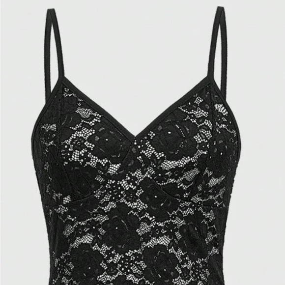 Lemalaya Small Black Lace Spaghetti Strap Dress - Picture 3 of 6
